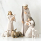 Barn Wood Nativity Set with Handcrafted Stable and Six Figurines, Reclaimed Finish
