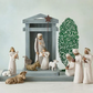 Barn Wood Nativity Set with Handcrafted Stable and Six Figurines, Reclaimed Finish