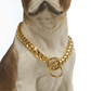 Solid Steel Chain Collar for Dogs with Polished Finish and Chew Resistant Construction