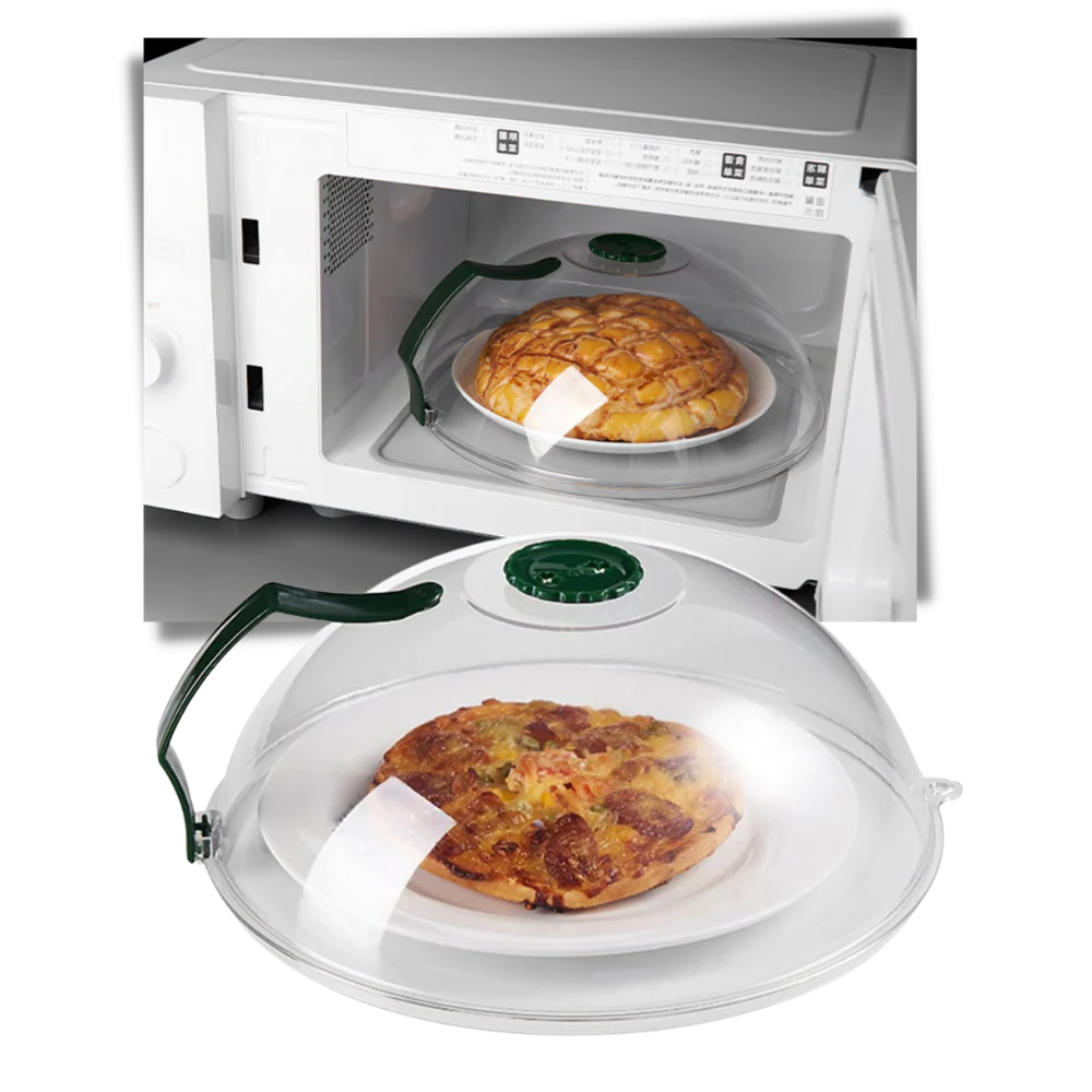 Vented Microwave Food Cover with Steam Vent and Splash Guard for 10.3in Plates