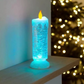 Color Changing LED Liquid Candle with Spinning Glitter and Flame Effect, USB or Battery