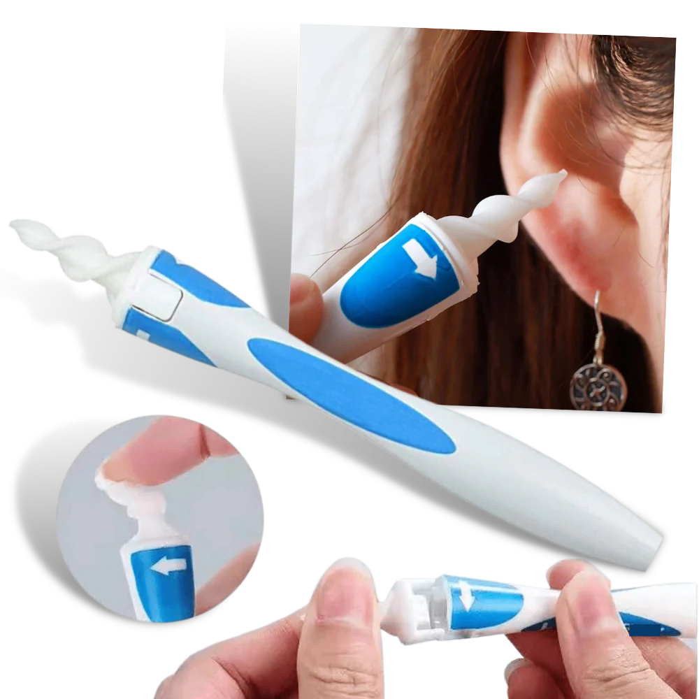 Earwax Removal Tool with Spiral Silicone Tips and Reusable Handle, 16-Pack