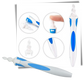 Earwax Removal Tool with Spiral Silicone Tips and Reusable Handle, 16-Pack