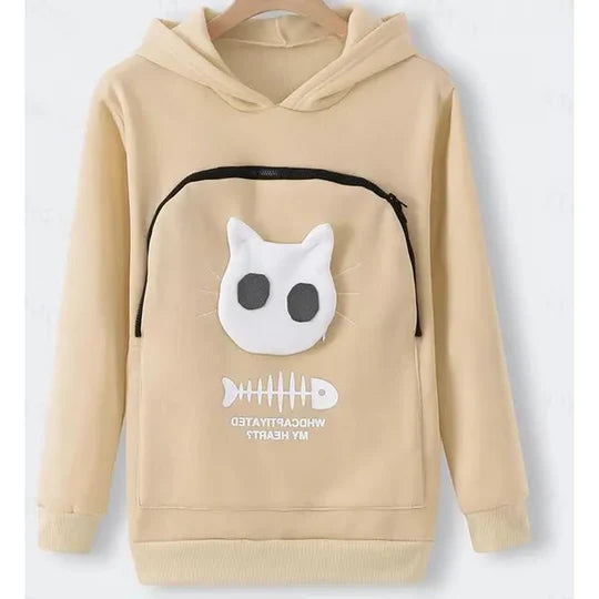 Cozy Cat Lover Hoodie with Built-In Cuddle Pouch
