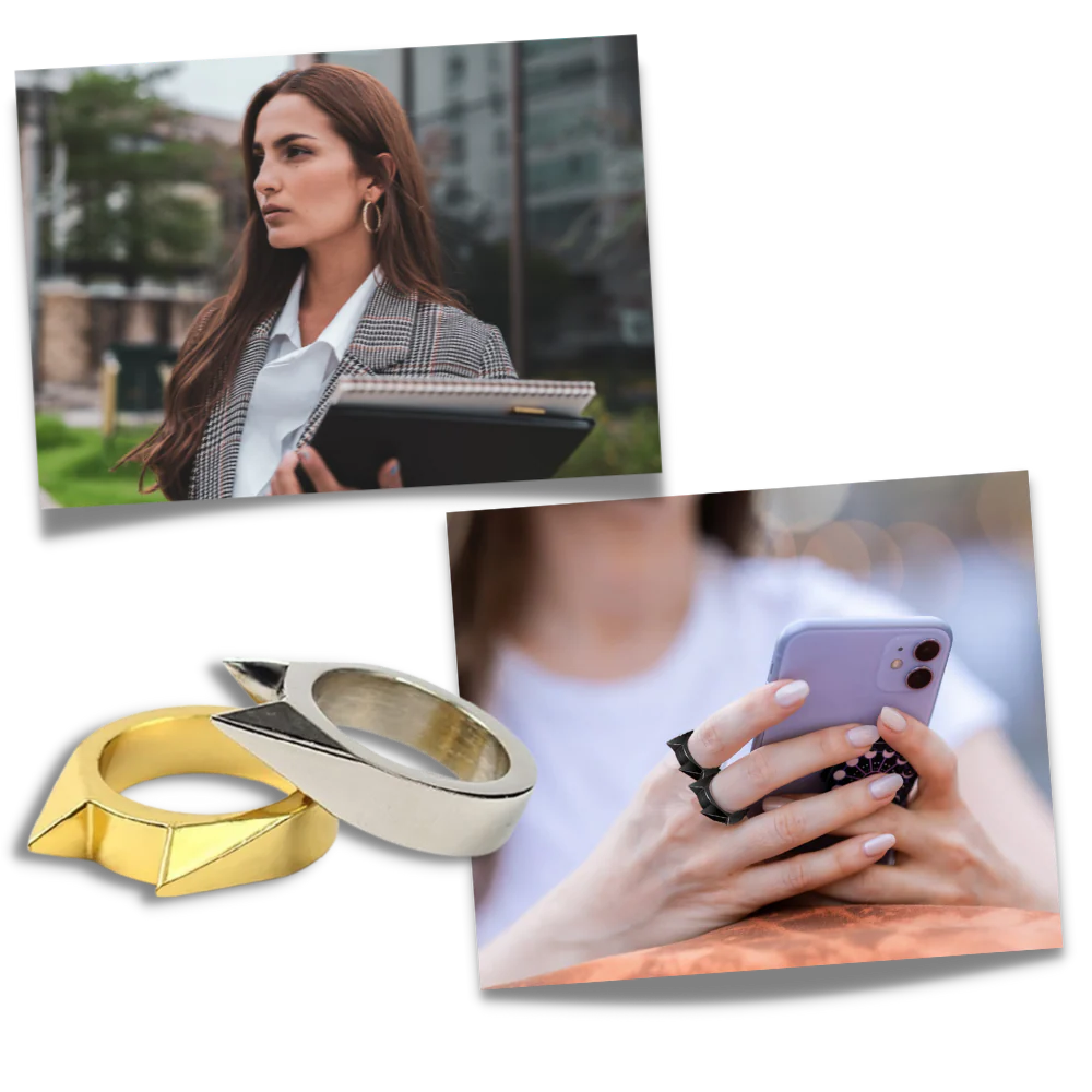 Protective Alloy Ring with Pointed Edge, Set of 3