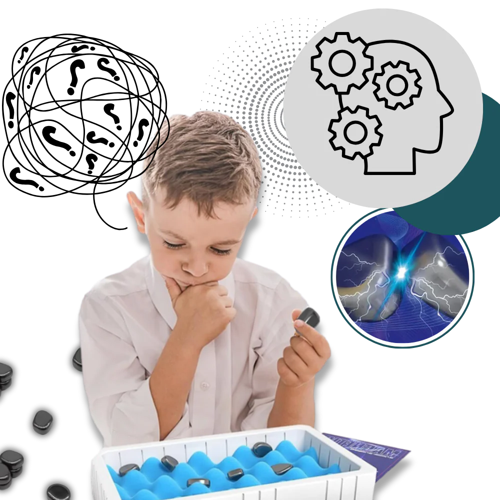 Magnetic Strategy Game with Adjustable Rope Boundary and 20 Pieces