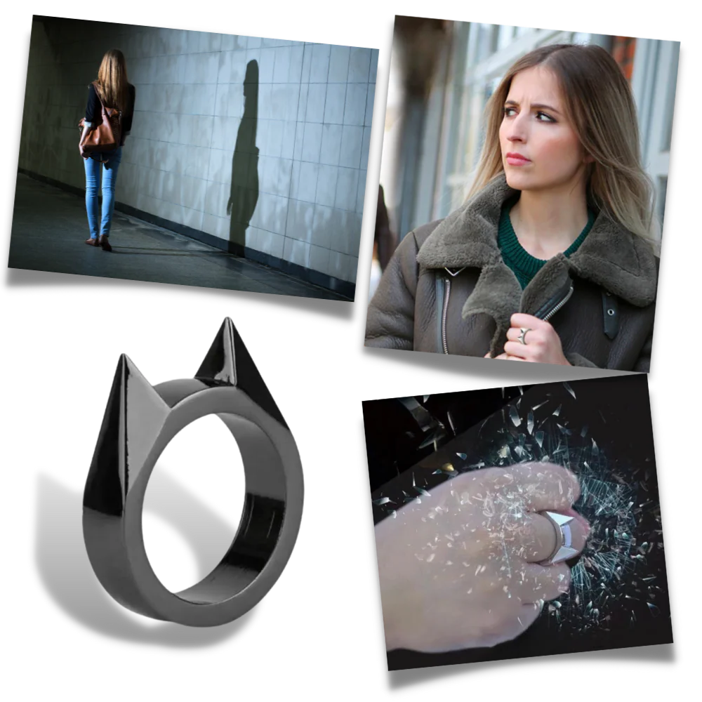 Protective Alloy Ring with Pointed Edge, Set of 3