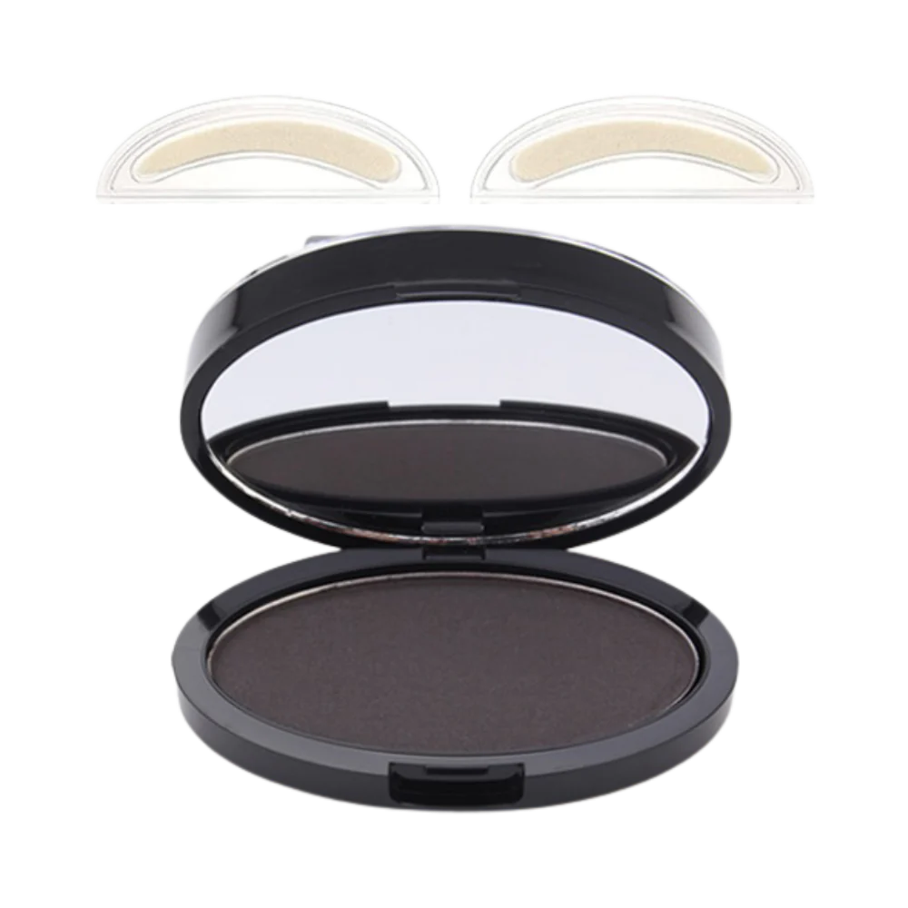 Eyebrow Stamp with Dual Right and Left Stamps and Powder, 3 Shades