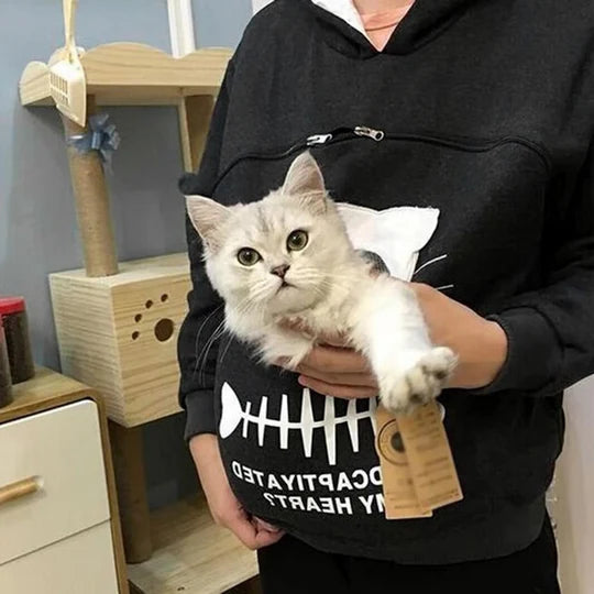 Cozy Cat Lover Hoodie with Built-In Cuddle Pouch