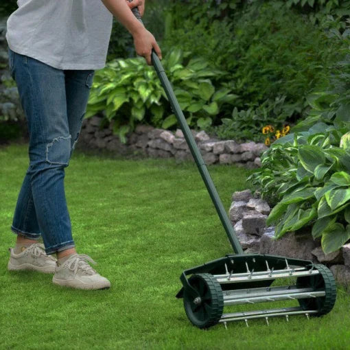 sjbackyard Heavy Duty Manual Lawn Spike Soil Aerator