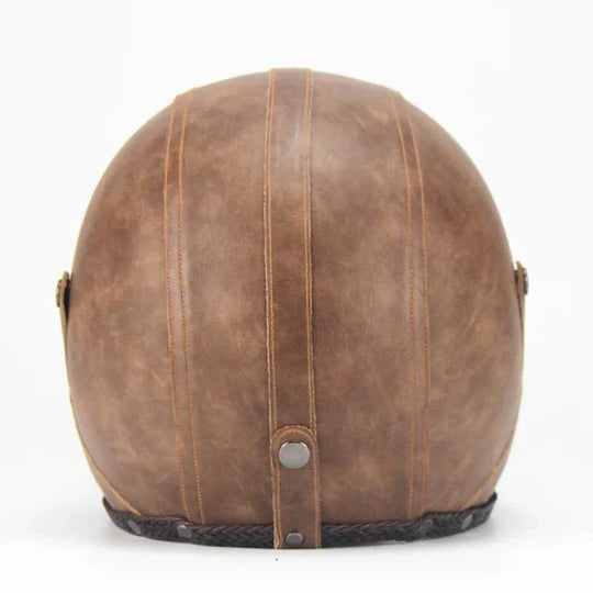 Classic Open Face Motorcycle Helmet with Retro Goggles