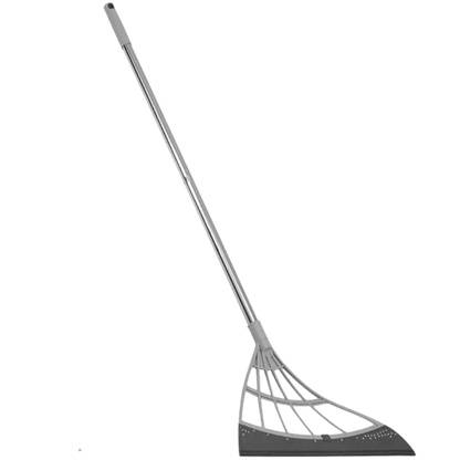 Extendable Rubber Broom with 53.1 Inch Reach and 12.2 Inch Blade for Multiple Surfaces