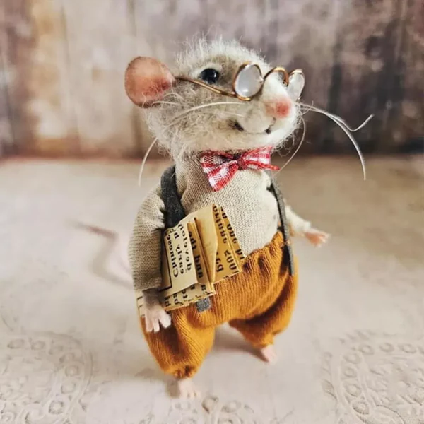 Needle Felted Mouse Craft Kit with Wire Frame and Complete Materials, 3 Inch