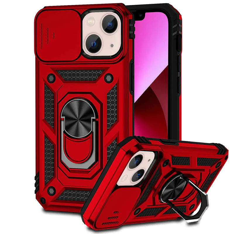 Phone Case with Magnetic Kickstand and Camera Slider for Models 12-16