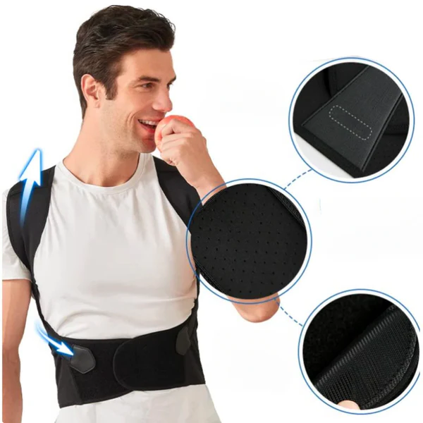 Upper Back Posture Corrector Brace with Adjustable Straps and Shoulder Support