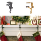 Mantel Stocking Holder with Cantilever Grip and Dual Hooks, Adjustable 0.5-8.5in