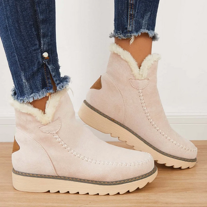 Insulated Ankle Boots with Elastic Laces and Textured Grip Sole