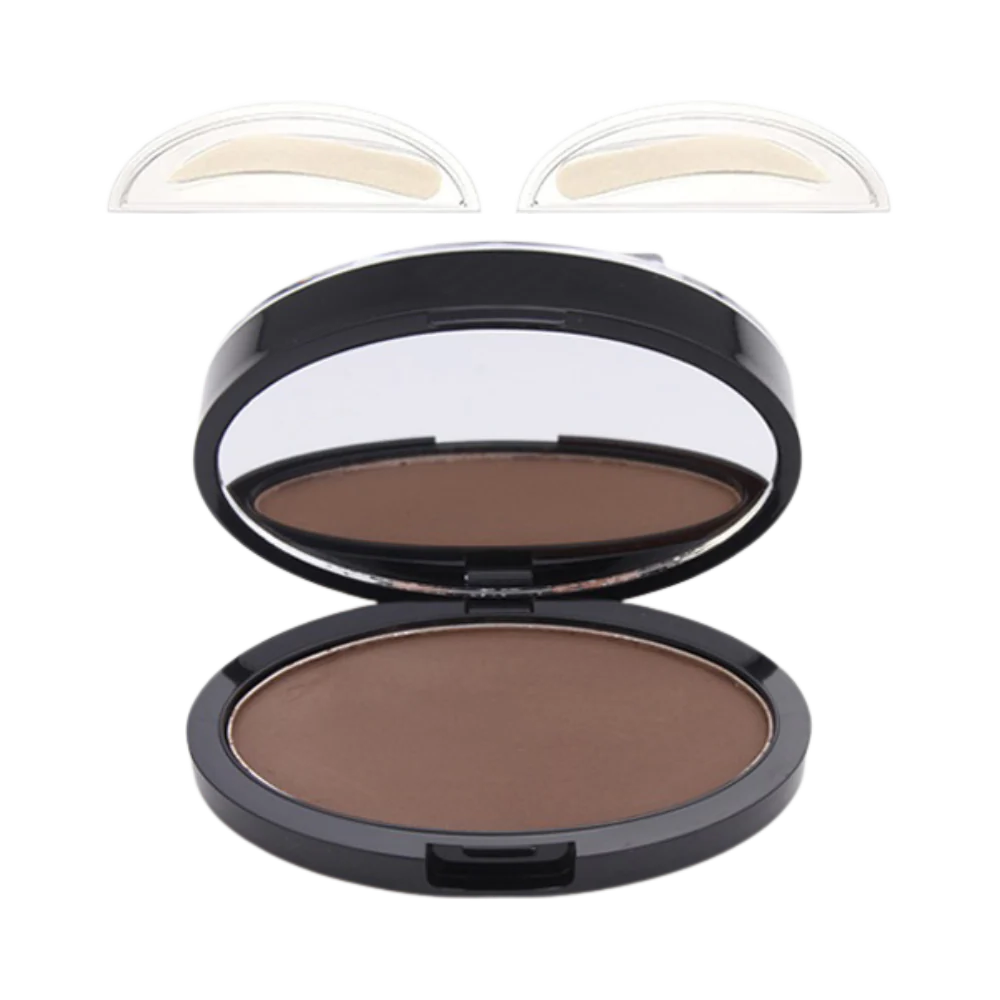 Eyebrow Stamp with Dual Right and Left Stamps and Powder, 3 Shades