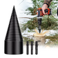 Firewood Drill Bit with Threaded Splitting Head and Three Interchangeable Shanks