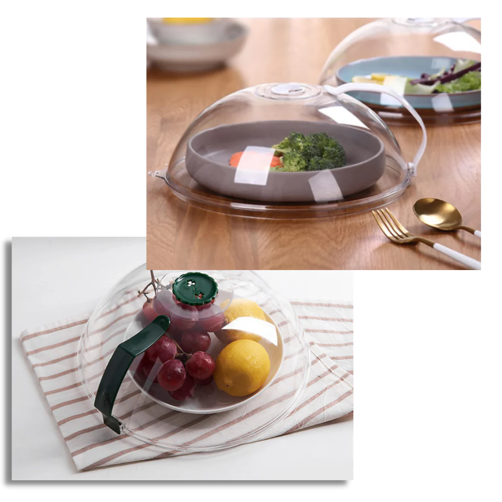 Vented Microwave Food Cover with Steam Vent and Splash Guard for 10.3in Plates