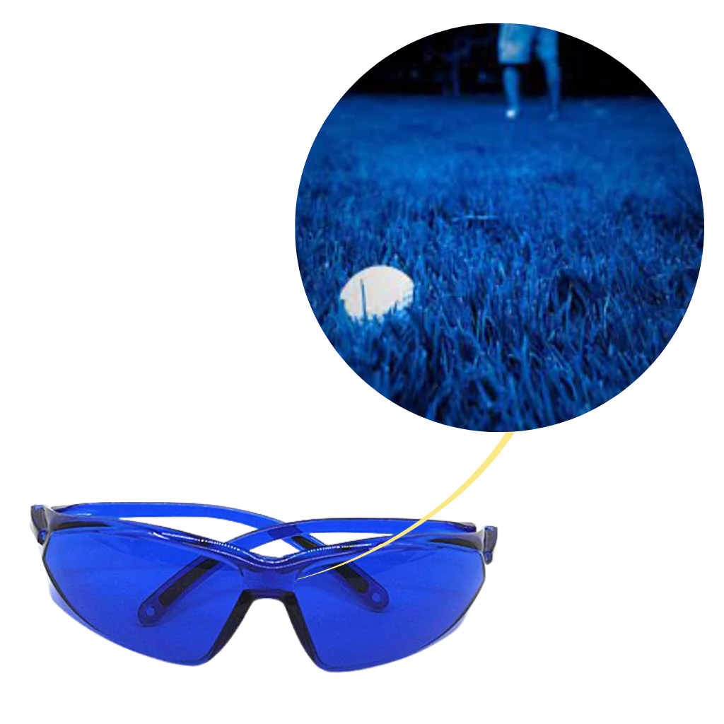 Golf Ball Finder Glasses with Blue Contrast Lenses and Lightweight Frame, Protective Case