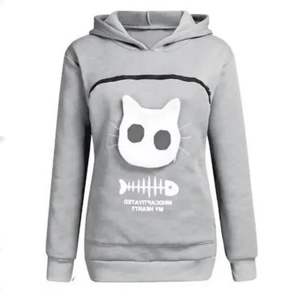 Cozy Cat Lover Hoodie with Built-In Cuddle Pouch