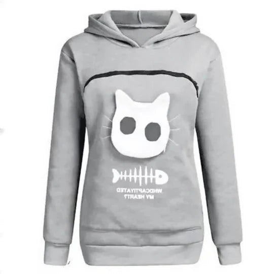 Cozy Cat Lover Hoodie with Built-In Cuddle Pouch
