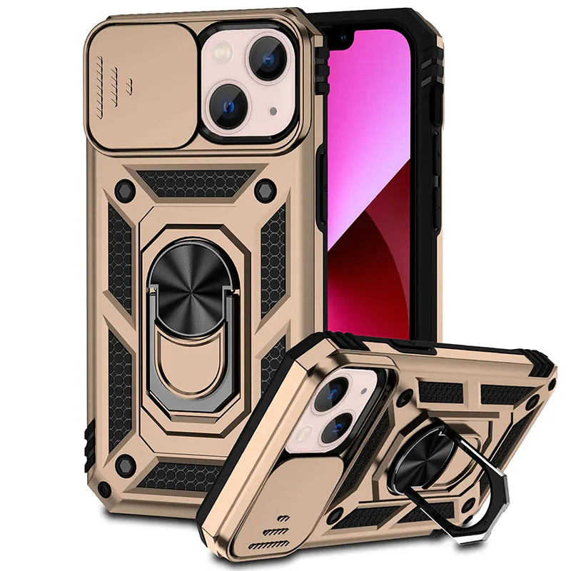 Phone Case with Magnetic Kickstand and Camera Slider for Models 12-16