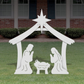 Outdoor Nativity Set with Waterproof PVC Stable and Three Sculpted Figures, 20x16x11 in