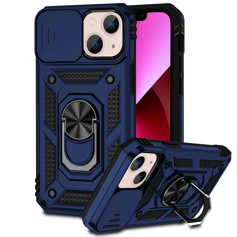 Phone Case with Magnetic Kickstand and Camera Slider for Models 12-16