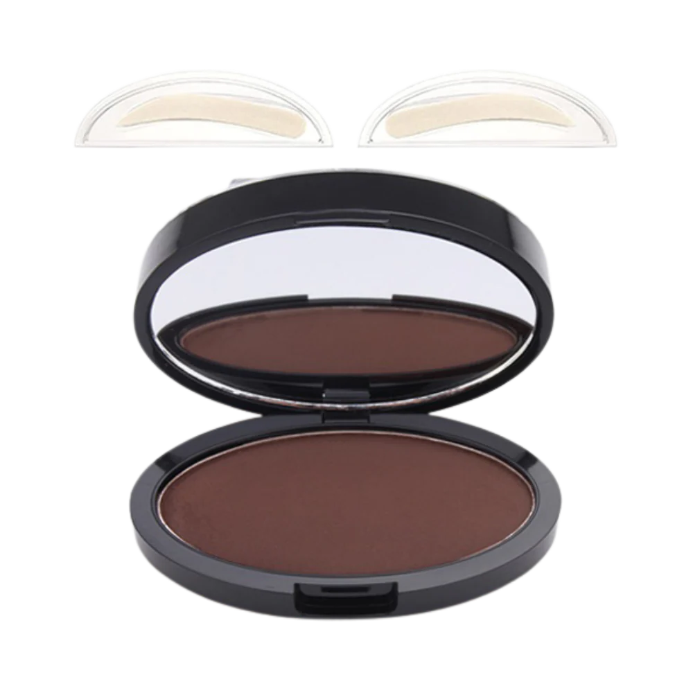 Eyebrow Stamp with Dual Right and Left Stamps and Powder, 3 Shades