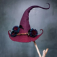 Felt Witch Hat with Merino Wool and Hand Dyed Silk Accents
