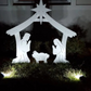 Outdoor Nativity Set with Waterproof PVC Stable and Three Sculpted Figures, 20x16x11 in