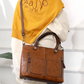Leather Crossbody Bag with Padded Tablet Sleeve and Adjustable Strap, 10 x 3 x 7 in
