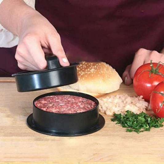 Manual Burger Patty Press with Removable Mold and Consistent Thickness Control