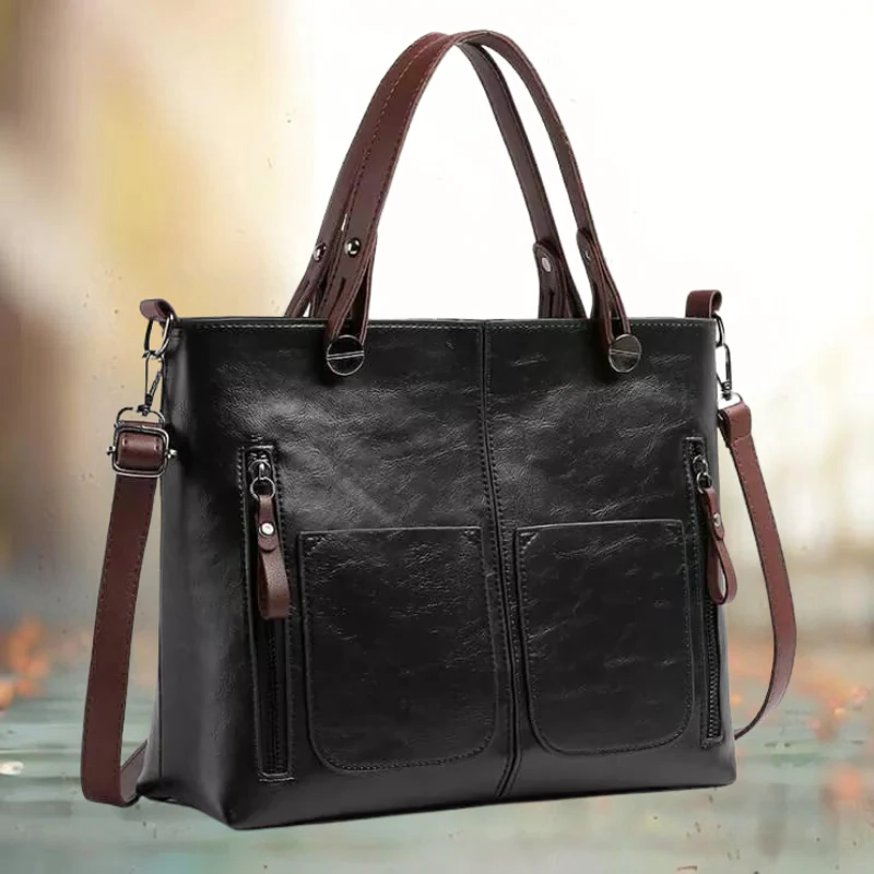 Leather Crossbody Bag with Padded Tablet Sleeve and Adjustable Strap, 10 x 3 x 7 in
