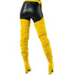 SJBackyard Women Faux Suede Thigh High Heel Slouch Boots