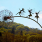 Metal Fairy Garden Stakes with Dandelion Design and Weather Resistant Construction, 25-45in Height