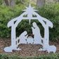 Outdoor Nativity Set with Waterproof PVC Stable and Three Sculpted Figures, 20x16x11 in