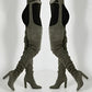 SJBackyard Women Faux Suede Thigh High Heel Slouch Boots
