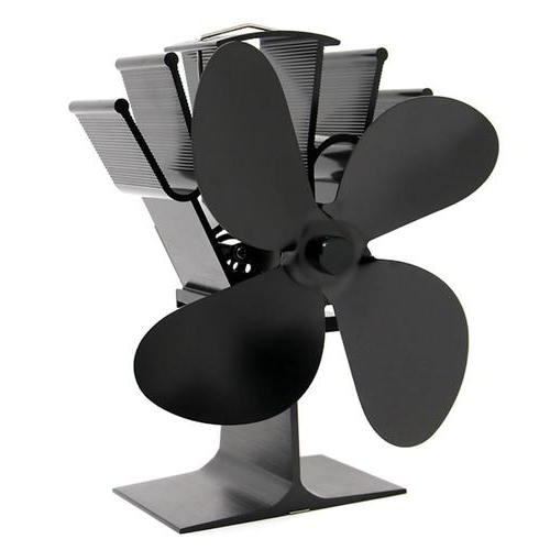 Stove Fan with Thermoelectric Power and Quiet 4-Blade Design, Anodized Aluminum