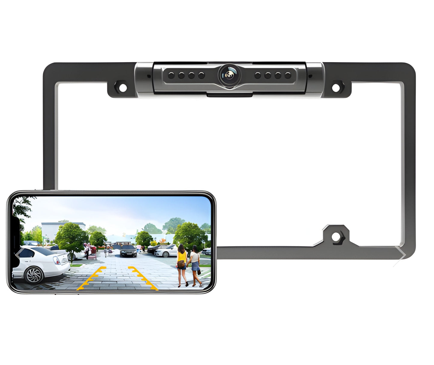 Wireless Backup Camera with 170-Degree View and Night Vision, License Plate Mount