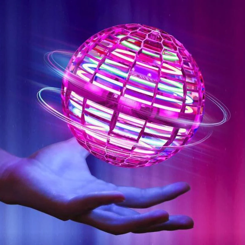 Motorized Comeback Flying Toy with Rechargeable Battery and Color LED Trails, Palm-Sized