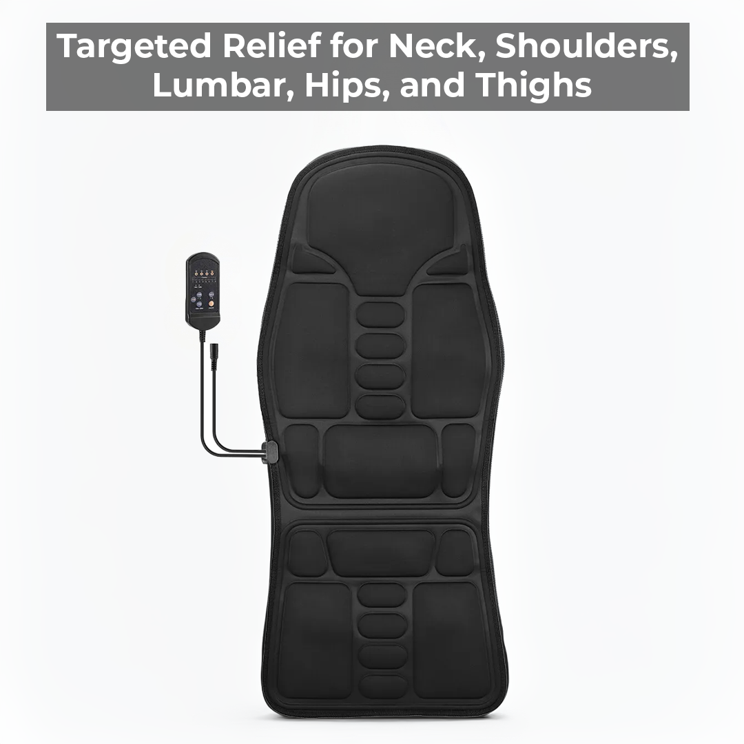 Vibrating Massage Cushion with Eight Nodes and Adjustable Heat for Chair and Car