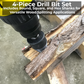 Firewood Drill Bit with Threaded Splitting Head and Three Interchangeable Shanks