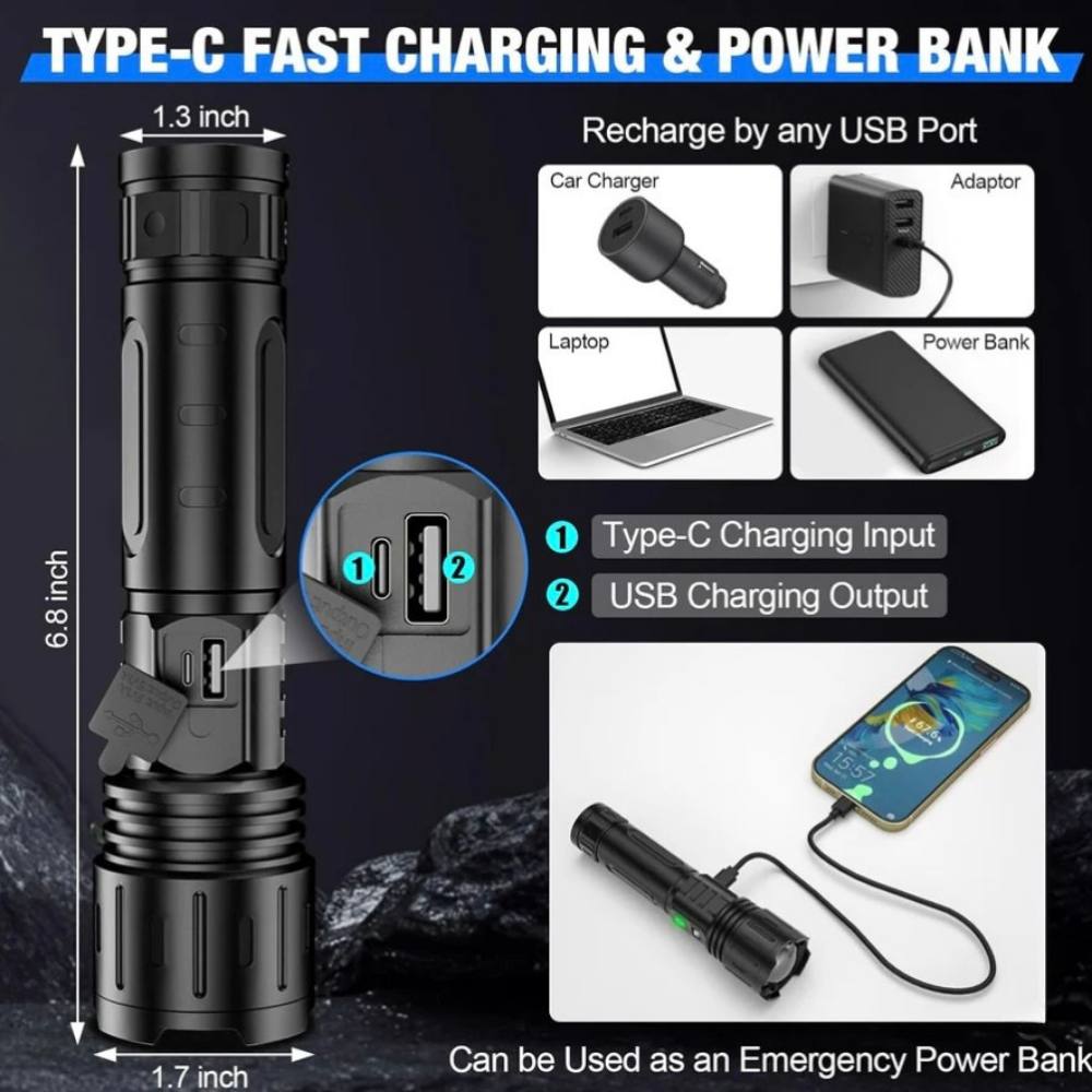 Ultra-Power 100000 Lumen Tactical Flashlight