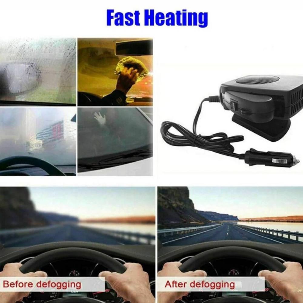 Portable 12V Ceramic Car Heater and Fan