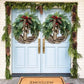 Farmhouse Christmas Wreath for Front Door, Handmade Boho Holiday Wreath with Pinecones and Bells