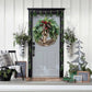 Farmhouse Christmas Wreath for Front Door, Handmade Boho Holiday Wreath with Pinecones and Bells
