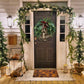 Farmhouse Christmas Wreath for Front Door, Handmade Boho Holiday Wreath with Pinecones and Bells
